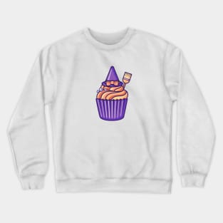 Witchy cupcake on light bg Crewneck Sweatshirt